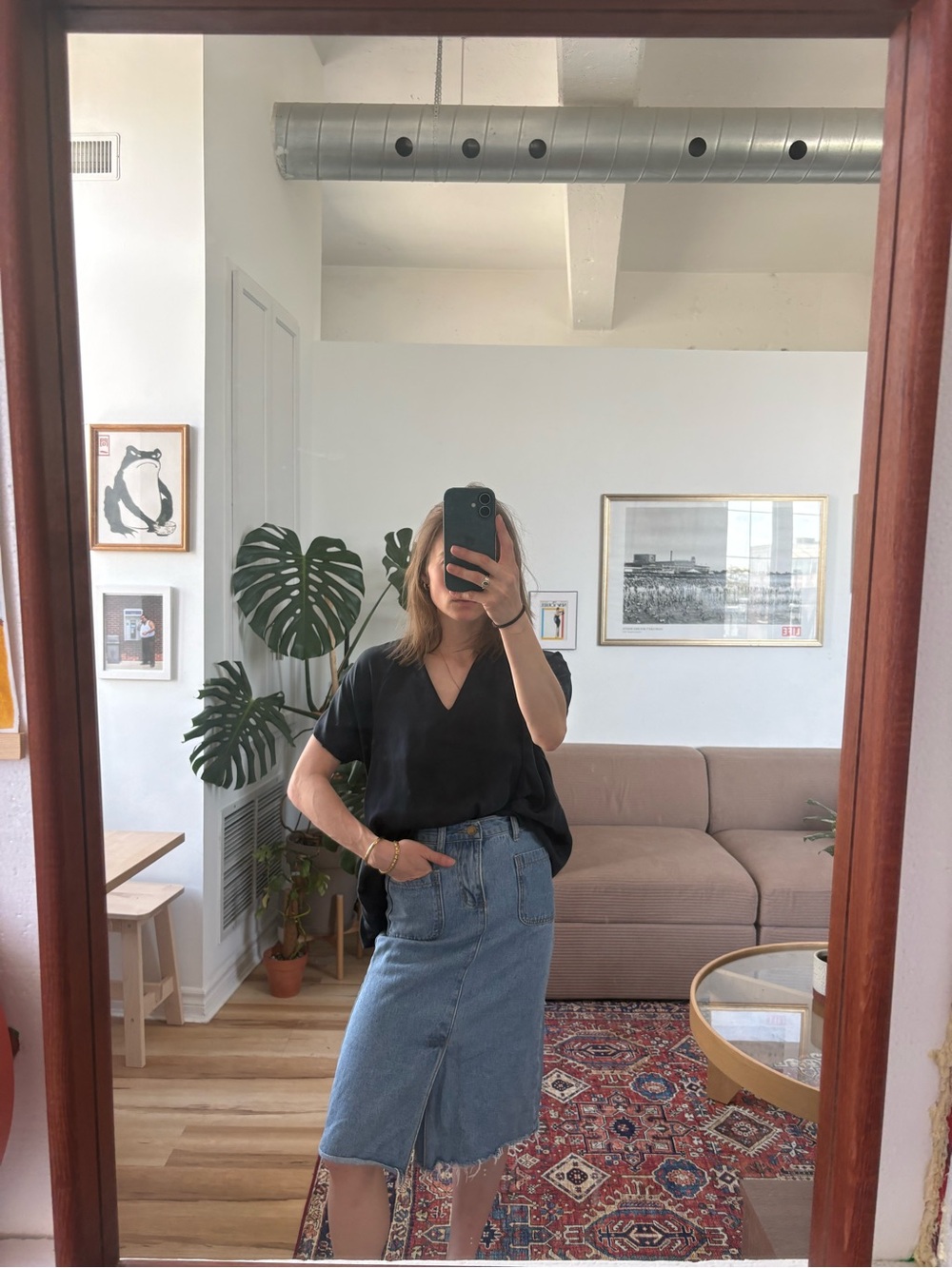 COS Black V-Neck Blouse